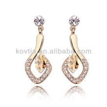 2016 alibaba hanging earrings 18k gold ear earring artificial diamond earrings jewellery